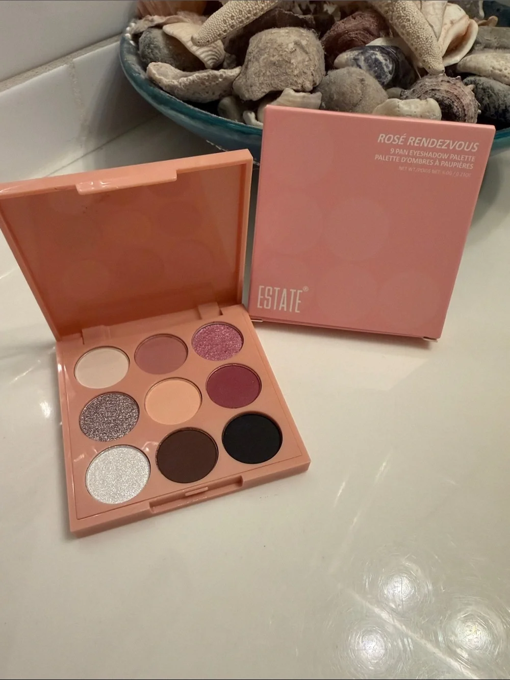 Estate Rosé Rendezvous 9-Pan Eyeshadow Palette — Pink, Brown & Shimmer Mix